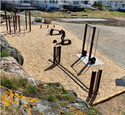 Fallskyddsflis, träflis passar perfekt på löparstigar och utegym