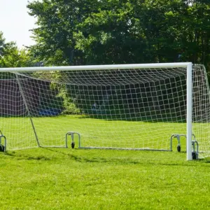Fotbollsmål 7 mot 7 spel vitt för fotbollsplan